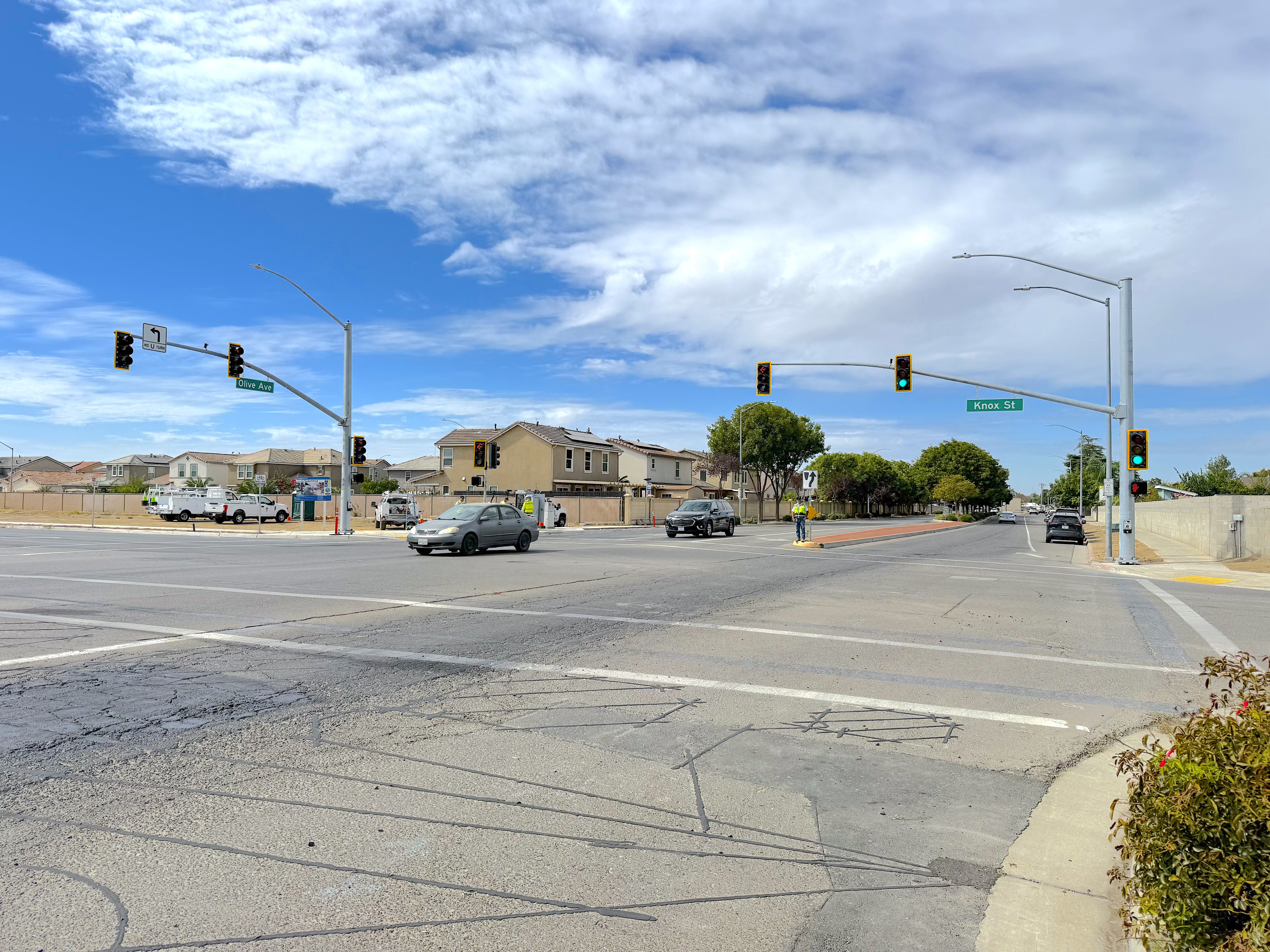 New Traffic Signal installed at Olive and Knox